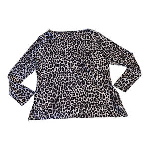 Mario Serrani XL Animal Print Long Sleeve Pullover Shirt